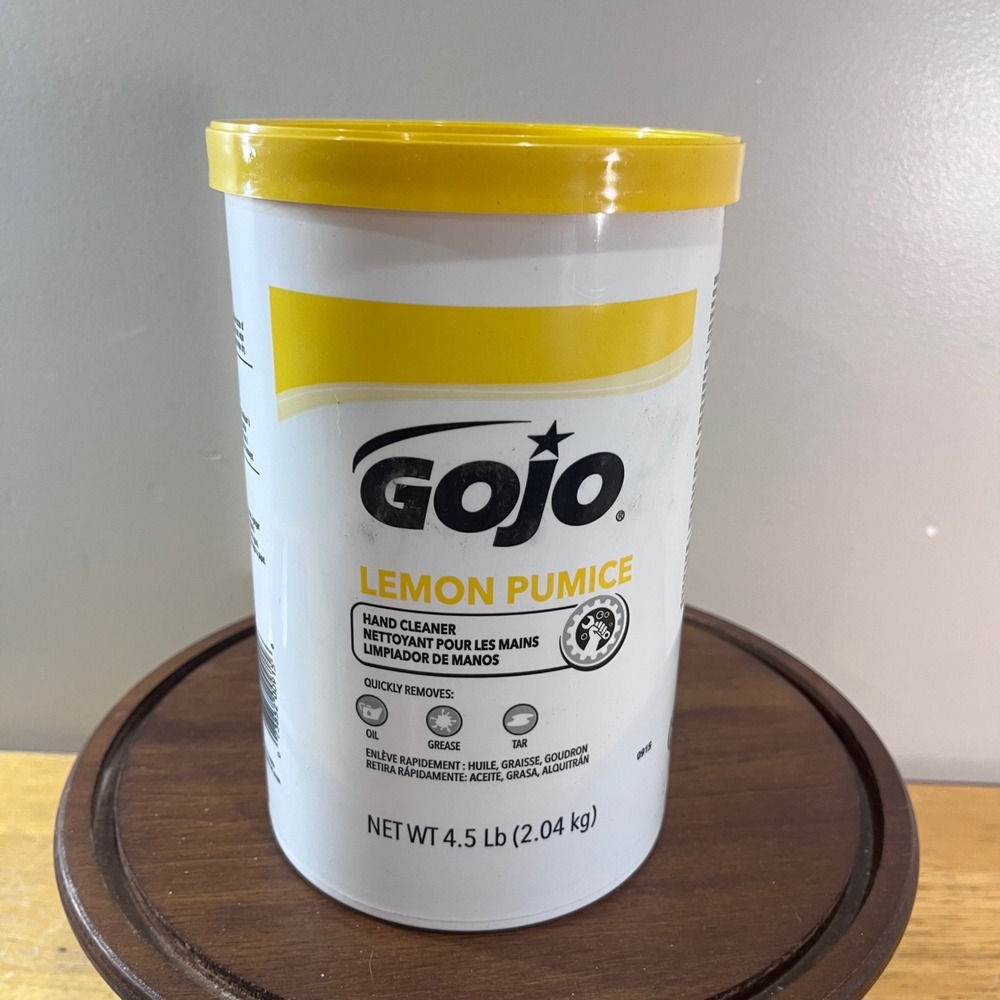 Gojo Lemon Pumice Hand Cleaner 4.5 Lb White Yellow Heavy Duty Tub